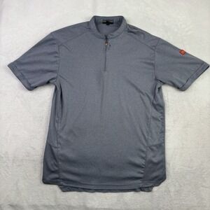 McDonald's Apparel Collection Blue Short Sleeve 1/4 Zip Shirt Uniform Men's MED